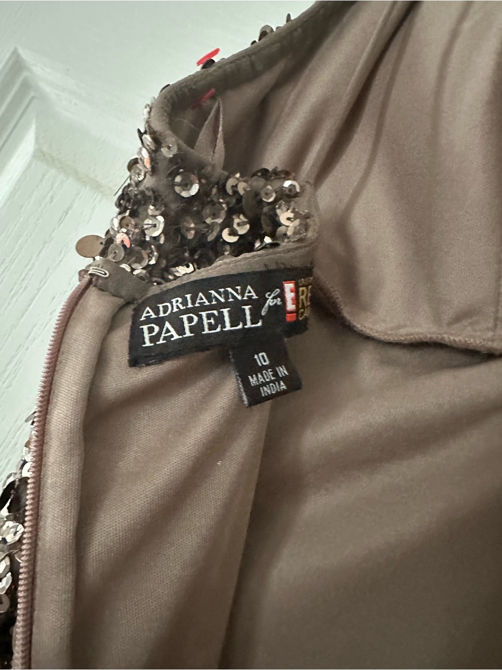 Adrianna Papelll E Live from the Red Carpet~  Sequin Slip Dress in Champagne - Picture 6 of 6